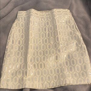 Banana Republic Cream A-Line Mini Skirt Work